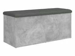 vidaxl Banco almacenaje madera ingeniería hormigón 102x42x45 cm Gris Discount