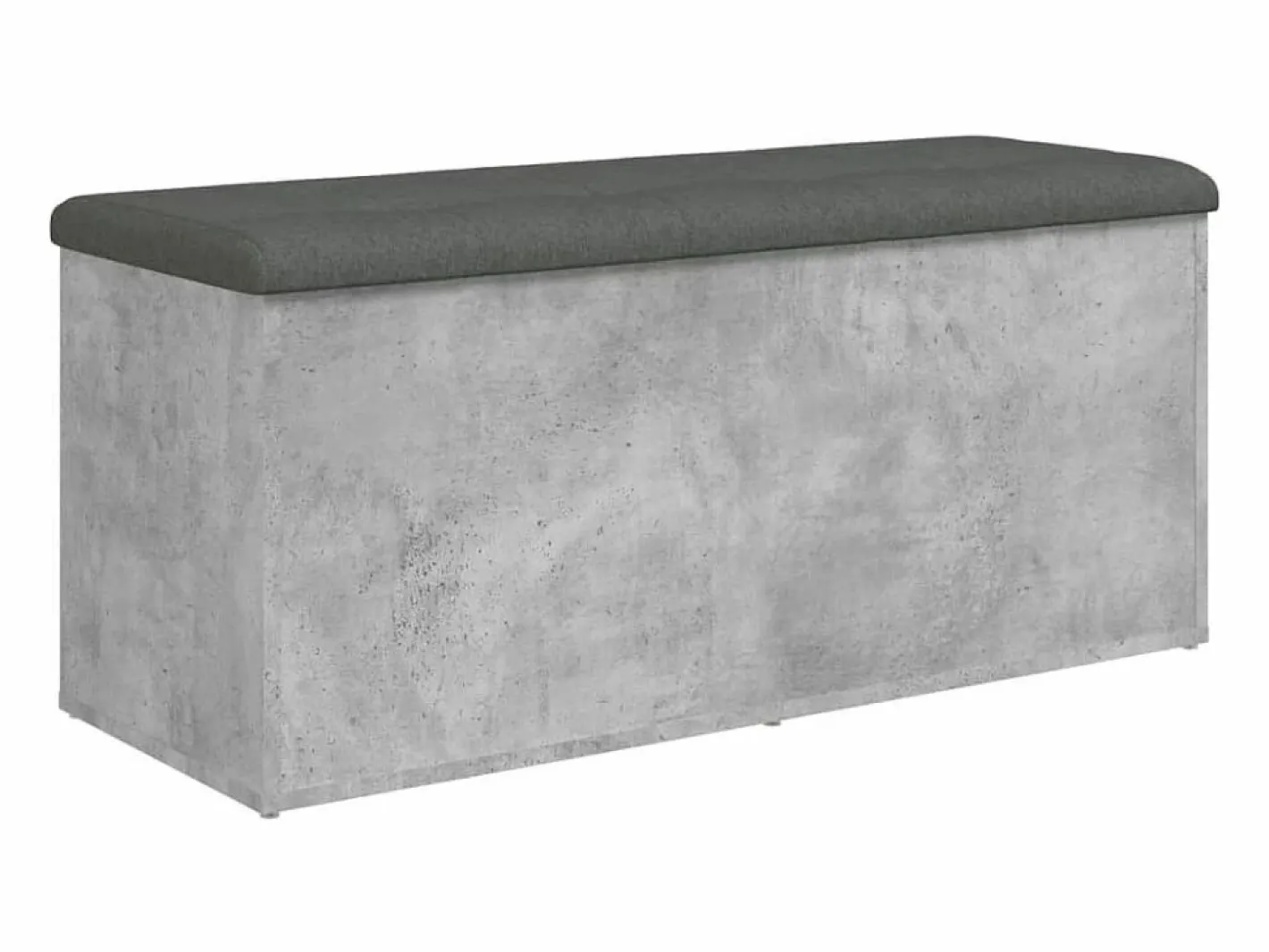 vidaxl Banco almacenaje madera ingeniería hormigón 102x42x45 cm Gris Discount