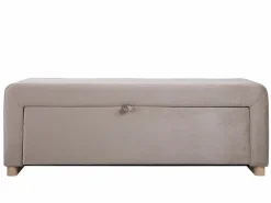 Banco arcón con tapizado de terciopelo de color gris - CAPINO^Vente-unique