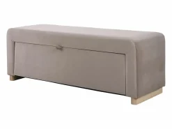Banco arcón con tapizado de terciopelo de color gris - CAPINO^Vente-unique