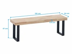 Banco asiento Loft roble/negro 47x120x34 cm Adec^ Discount