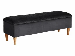 Banco baúl DANIELE - Tela terciopelo - Gris^Vente-unique