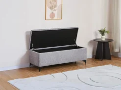 Vente-unique Banco Y Pie De Cama|Banco Y Pie De Cama|Banco baúl de tela en color - SABILO