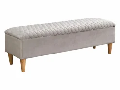 Vente-unique Banco baúl para pie de cama de Terciopelo - DANIELE Beige Outlet