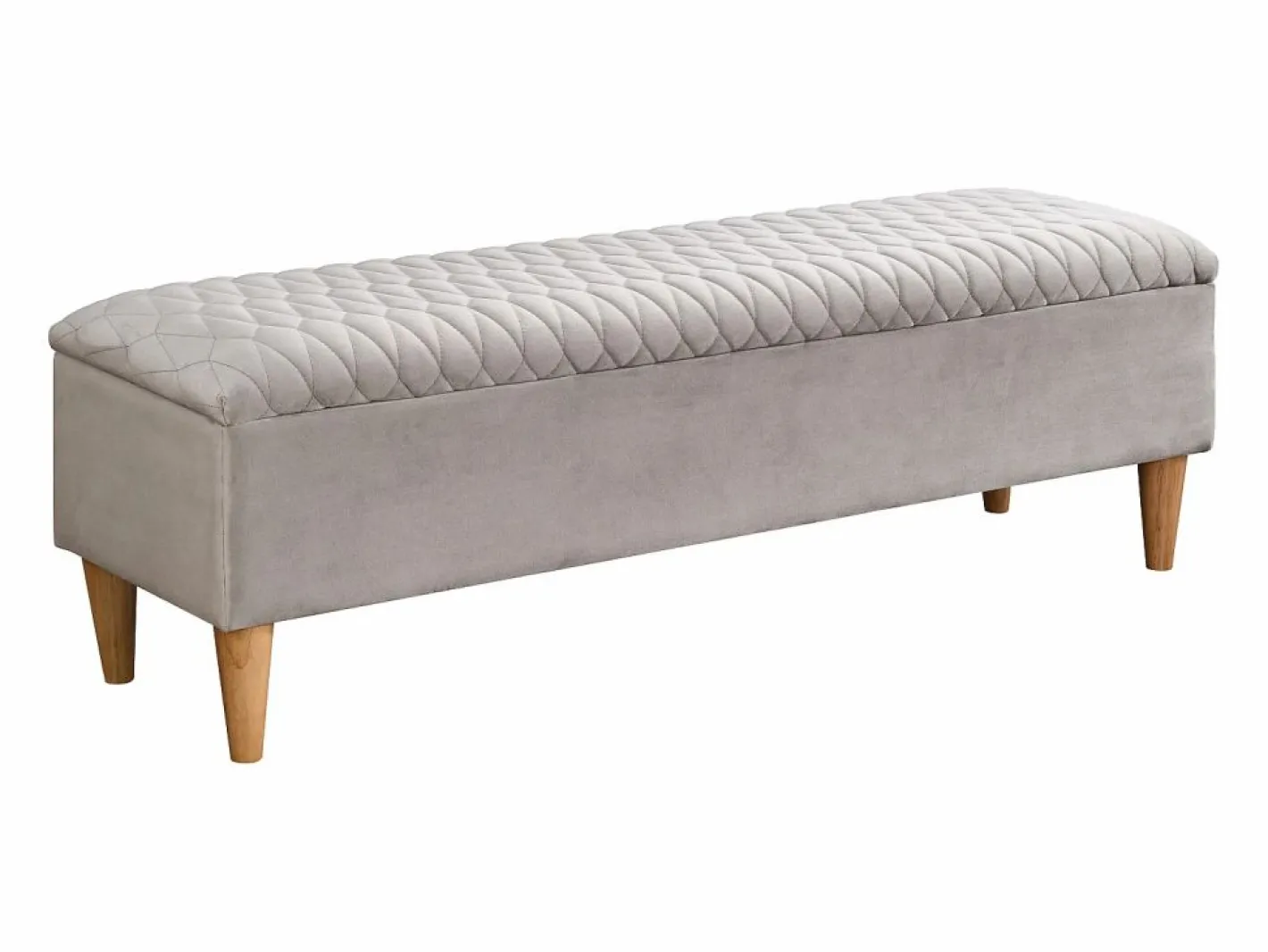 Vente-unique Banco baúl para pie de cama de Terciopelo - DANIELE Beige Outlet