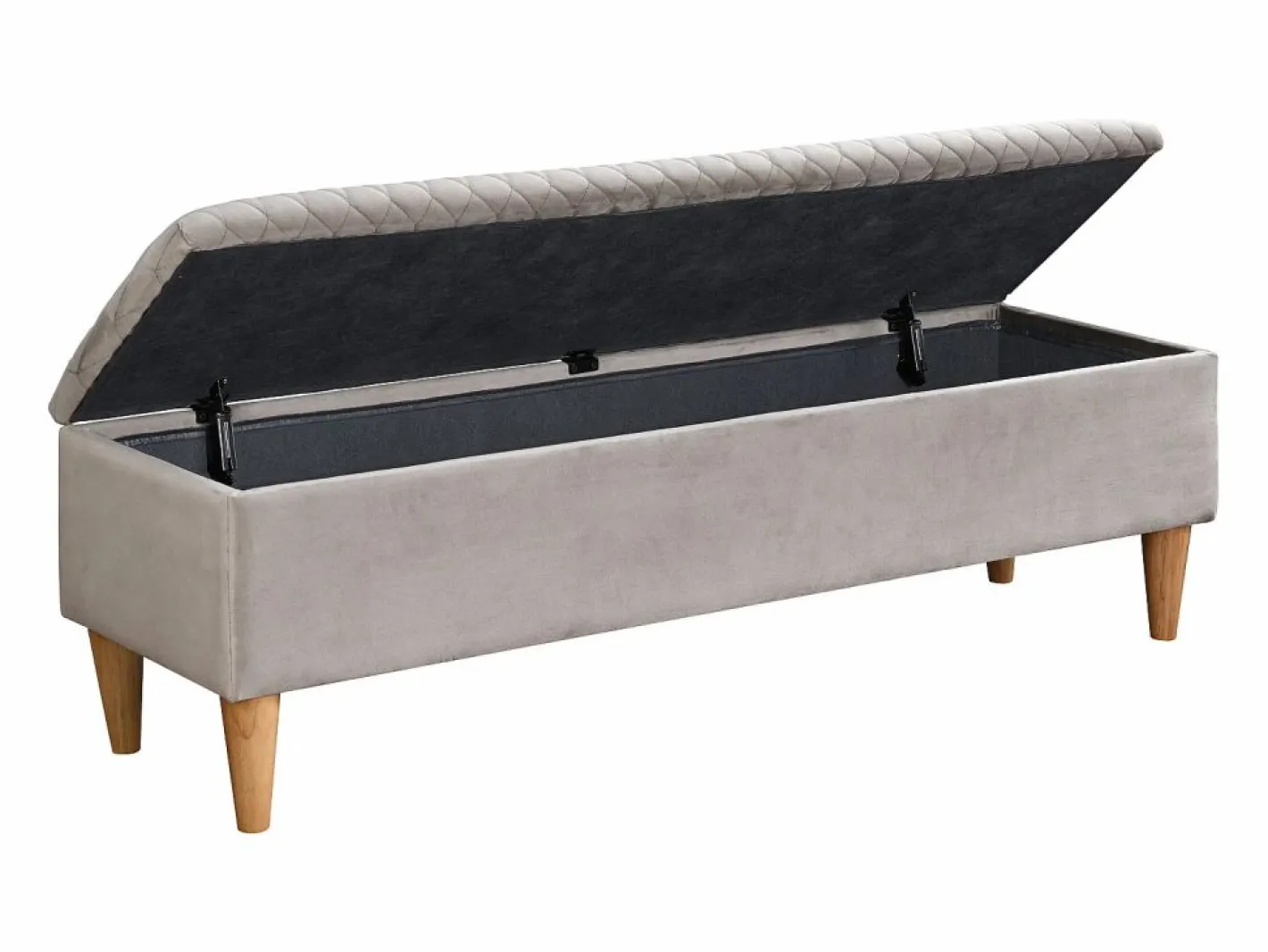 Vente-unique Banco baúl para pie de cama de Terciopelo - DANIELE Beige Outlet