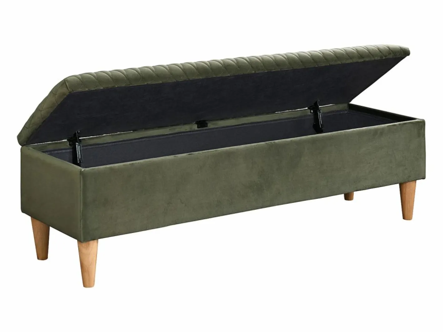 Vente-unique Banco baúl para pie de cama en Terciopelo oliva - DANIELE Verde Outlet