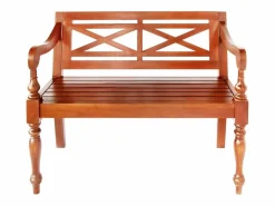 Zapatero|Mueble De Almacenaje|Banco Batavia 98 cm Madera Maciza de Caoba Marrón Oscuro