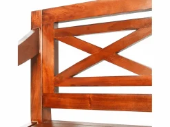 Zapatero|Mueble De Almacenaje|Banco Batavia 98 cm Madera Maciza de Caoba Marrón Oscuro