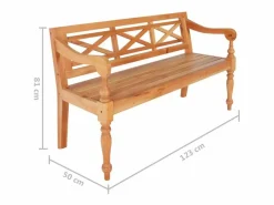 Banco Batavia madera de caoba marrón claro 123 cm^vidaxl Online