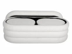 Sweeek Banco cofre de almacenamiento borreguito con 2 puffs Blanco Online