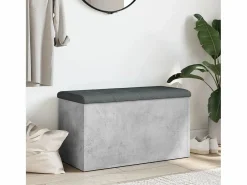 Banco con almacenaje madera ingeniería hormigón 82x42x45cm ES726652^ Sale