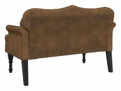 vidaxl Banco con cojines marrón 120,5x65x75 cm piel sintética Marru00f3n Best