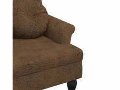 vidaxl Banco con cojines marrón 120,5x65x75 cm piel sintética Marru00f3n Best