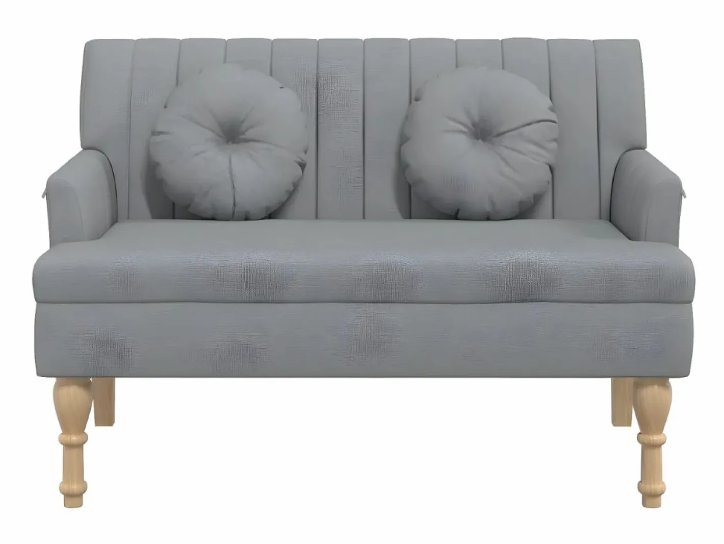 Banco con cojines tela claro 113x64,5x75,5 cm ES66033 Gris Hot