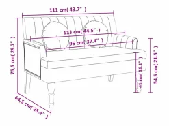 Banco con cojines tela tinto 113x64,5x75,5 cm^vidaxl Clearance