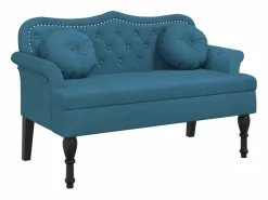 vidaxl Banco con cojines terciopelo 120,5x65x75 cm Azul Sale