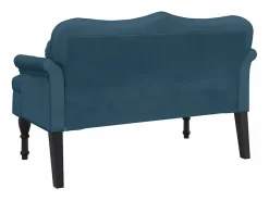 vidaxl Banco con cojines terciopelo 120,5x65x75 cm Azul Sale