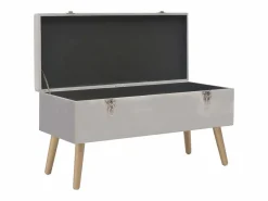 Banco con compartimento de terciopelo 80 cm ES891311 Gris Best