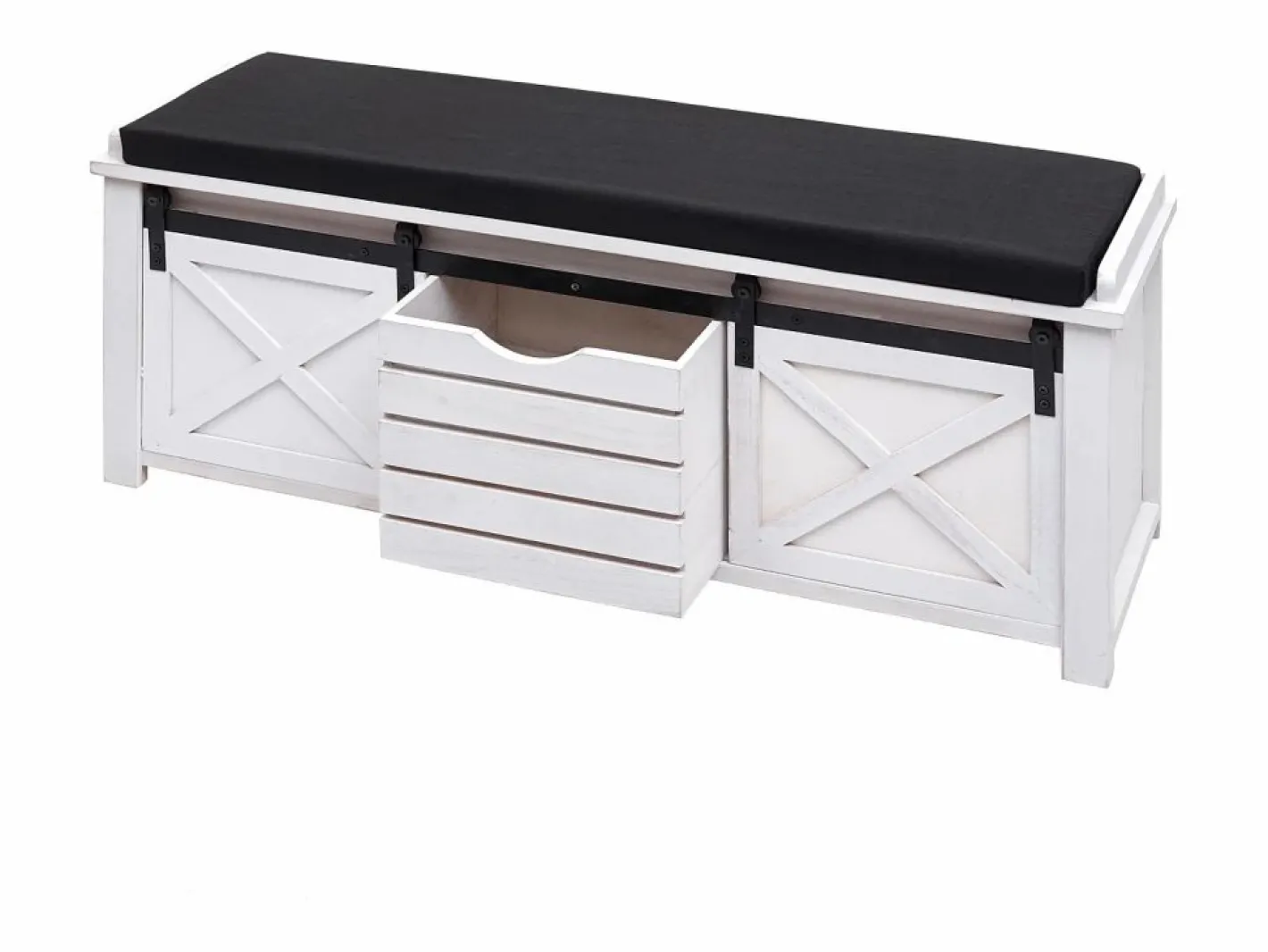 MCW Banco con compartimentos de almacenamiento -H53, Blanco
