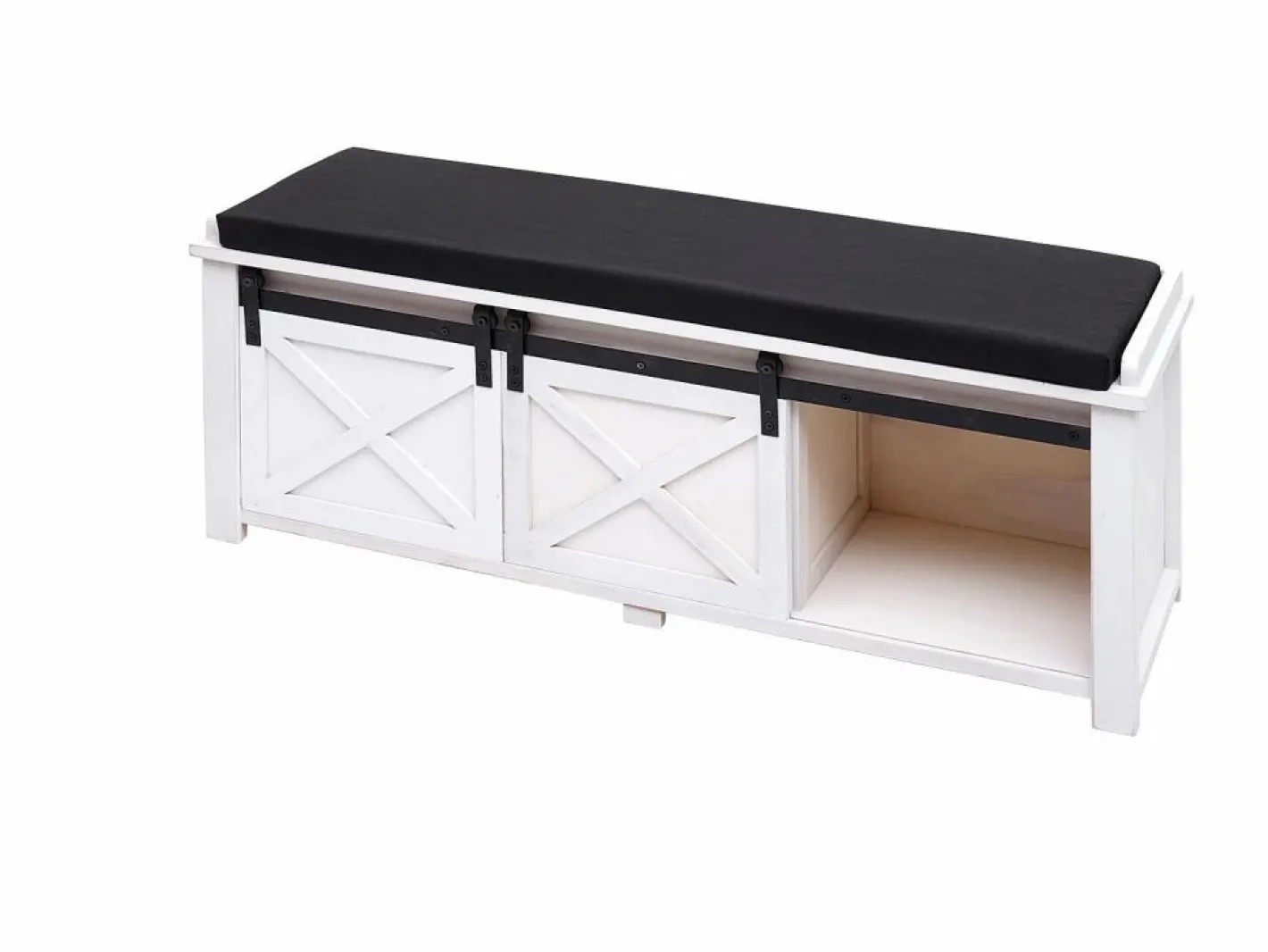 MCW Banco con compartimentos de almacenamiento -H53, Blanco