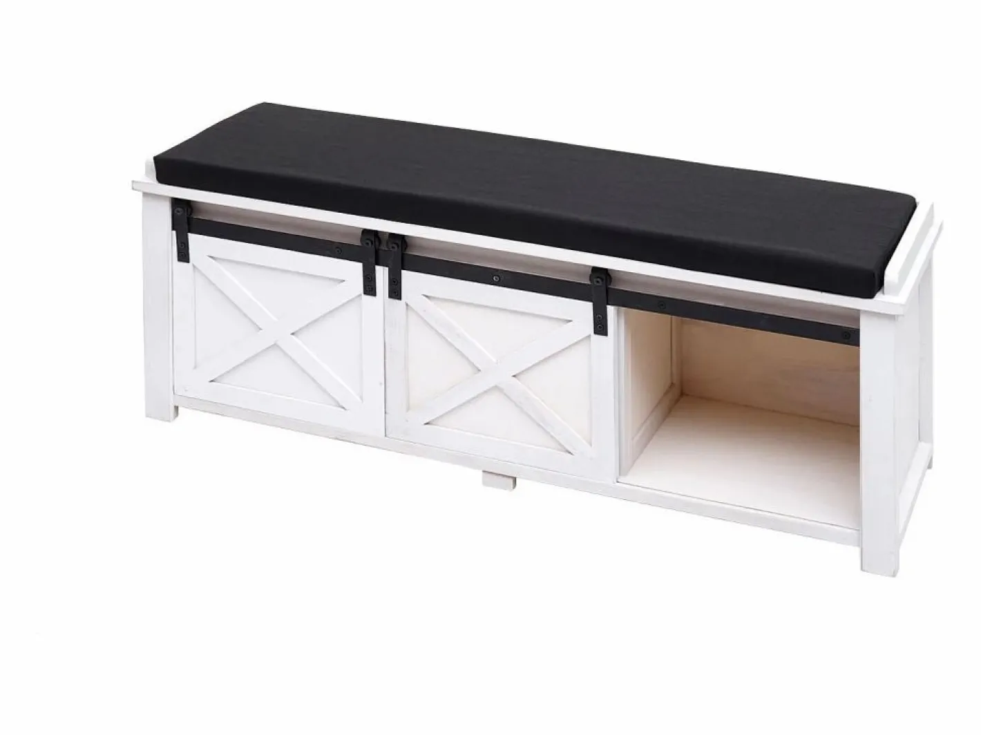 MCW Banco con compartimentos de almacenamiento -H53, Blanco