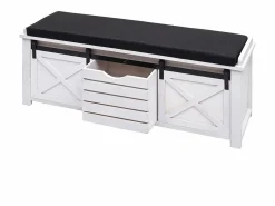 MCW Banco con compartimentos de almacenamiento -H53, Blanco