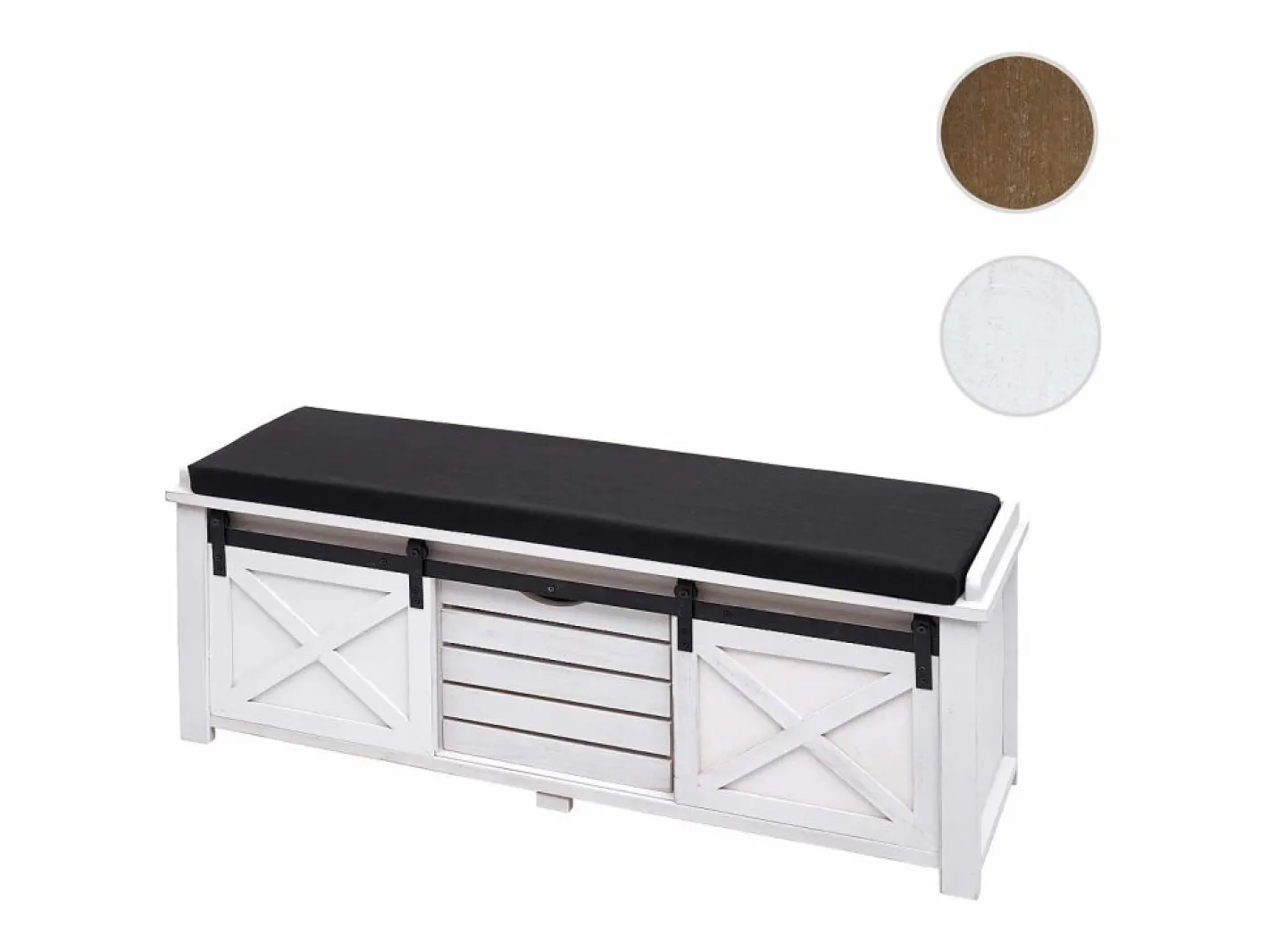 MCW Banco con compartimentos de almacenamiento -H53, Blanco