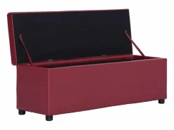 Banco con espacio de almacenaje 116 cm piel sintética vino^vidaxl Clearance