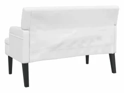 Banco con respaldo cuero sintético 112x65,5x75 cm^vidaxl Clearance