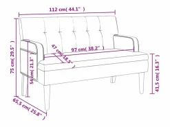 Banco con respaldo cuero sintético 112x65,5x75 cm^vidaxl Clearance