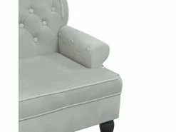 vidaxl Banco Y Pie De Cama|Banco Y Pie De Cama|Banco con respaldo de terciopelo claro 119,5x64,5x75 cm