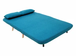 Miliboo Sofá De Tela|Sofá Cama|Banco convertible 2 plazas en tejido petróleo AMIKO