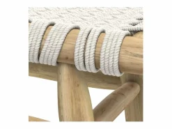 Banco de 2 plazas de 90 cm tejido de macramé y rama de teca - Kira^Rendez-Vous Déco