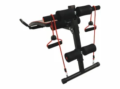 Aparato De Musculación|Banco de abdominales ajustable con bandas de resistencia, acero, (137,5 x 55,5 x 50-68 cm)