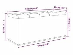 vidaxl Banco Y Pie De Cama|Banco Y Pie De Cama|Banco de almacenaje 102x42x45 cm madera de ingeniería