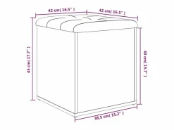 vidaxl Banco de almacenaje 42x42x45 cm madera de ingeniería Blanco