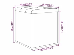 vidaxl Banco de almacenaje 42x42x45 cm madera de ingeniería Blanco