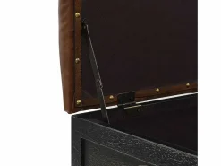 Banco de almacenaje madera maciza cuero sintético 80,5x41x50cm^vidaxl Hot