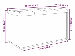 vidaxl Banco de almacenaje roble Sonoma 82x42x45 cm madera de ingeniería Color natural claro Outlet