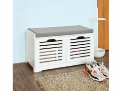 Banco de Almacenamiento con Cojines y 2 Cubos de Entrada del Gabinete Dresser Zapato Cómodo Banco FSR23-K-W ES^Sobuy New