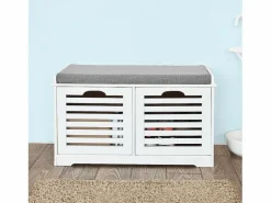 Banco de Almacenamiento con Cojines y 2 Cubos de Entrada del Gabinete Dresser Zapato Cómodo Banco FSR23-K-W ES^Sobuy New