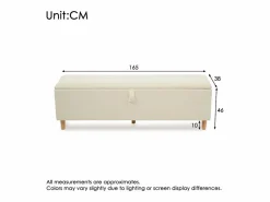 ModernLuxe Banco Y Pie De Cama|Banco Y Pie De Cama|Banco de almacenamiento tapizado 165x38x46cm - Pana -
