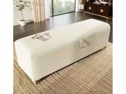 ModernLuxe Banco Y Pie De Cama|Banco Y Pie De Cama|Banco de almacenamiento tapizado 165x38x46cm - Pana -
