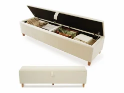 ModernLuxe Banco Y Pie De Cama|Banco Y Pie De Cama|Banco de almacenamiento tapizado 165x38x46cm - Pana -