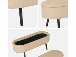 Sweeek Banco Y Pie De Cama|Banco Y Pie De Cama|Banco de arcón, extremo de la cama con revestimiento de borreguito