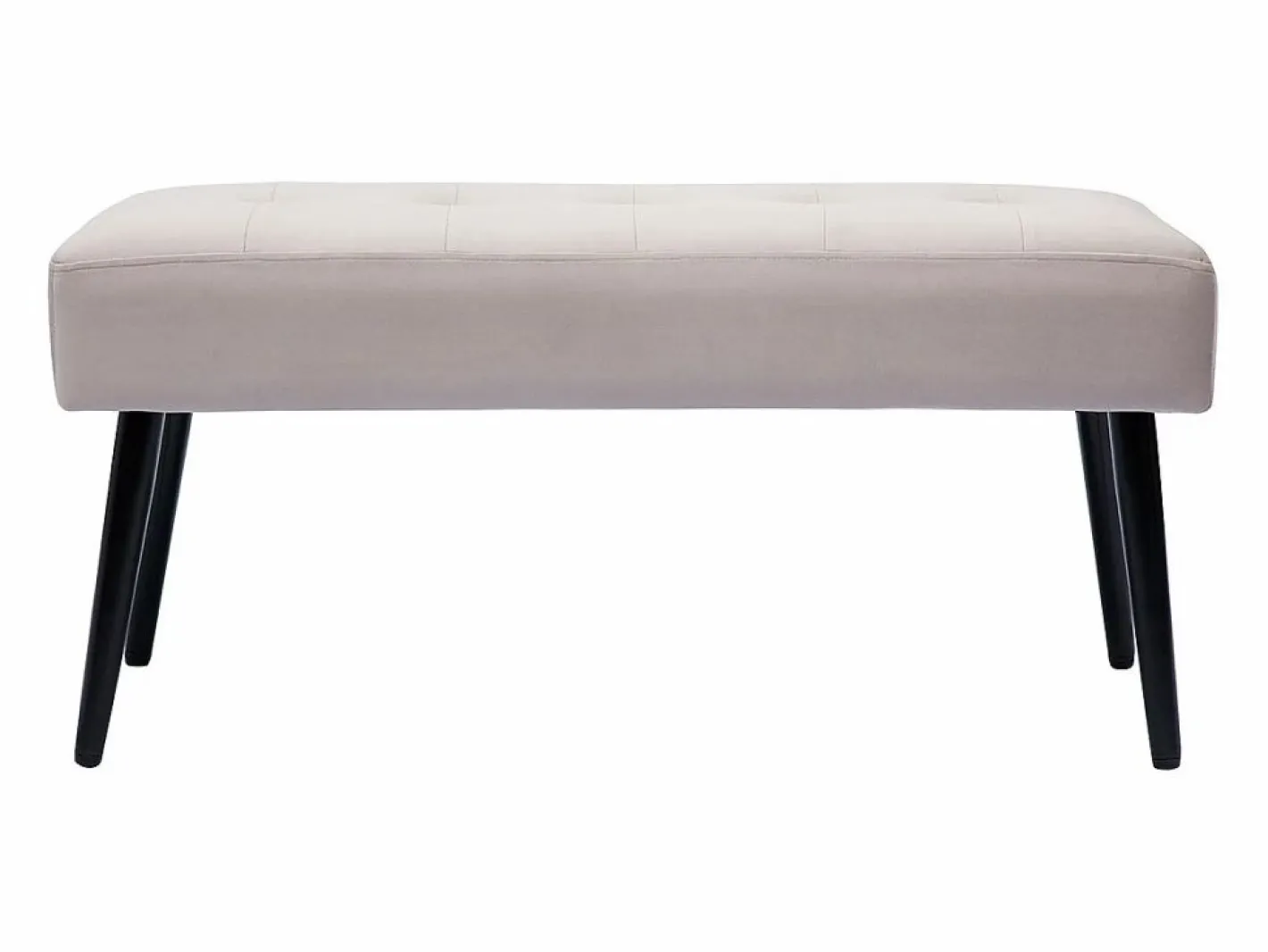 Banco de diseño capitoné de terciopelo color topo y metal negro 95 cm GUESTA^Miliboo Sale