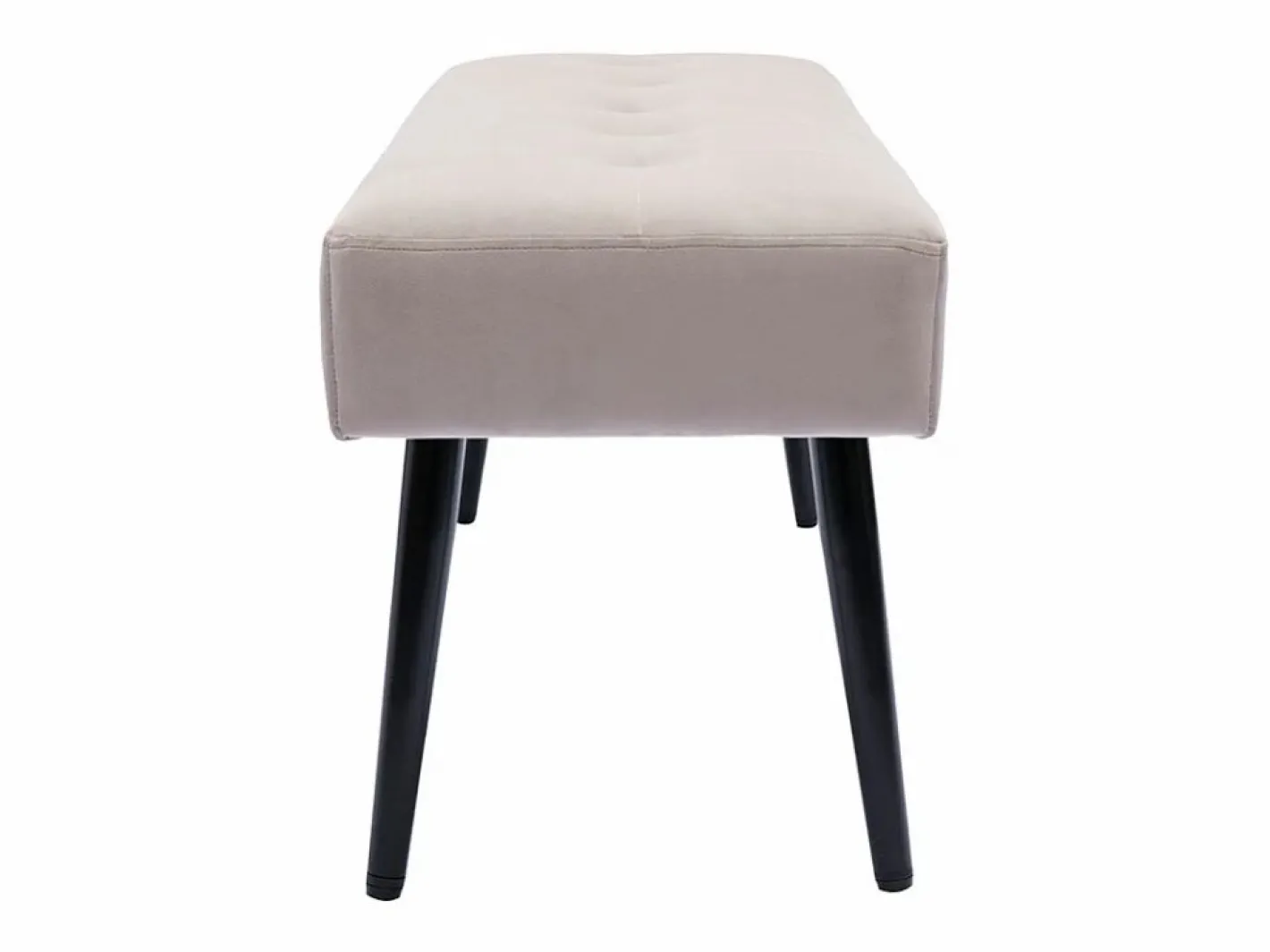 Banco de diseño capitoné de terciopelo color topo y metal negro 95 cm GUESTA^Miliboo Sale