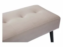 Banco de diseño capitoné de terciopelo color topo y metal negro 95 cm GUESTA^Miliboo Sale