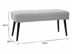 Banco de diseño capitoné de terciopelo color topo y metal negro 95 cm GUESTA^Miliboo Sale